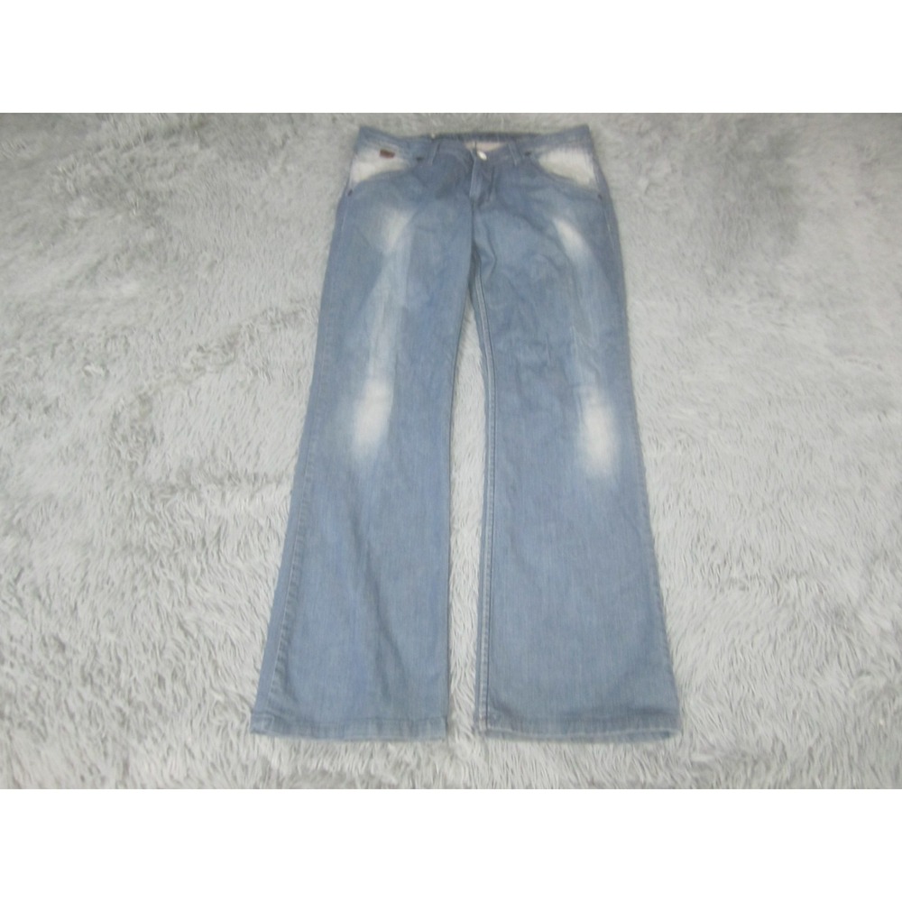 HC Human Culture Jeans Womens 14 Blue Denim Faded Wash Straight Leg Embrace